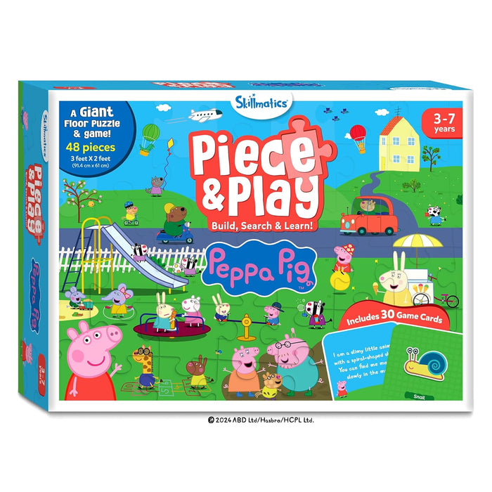 Skillmatics Peppa Pig Floor Puzzle & Game - Piece & Play, Jigsaw & Toddler Puzzles, Educational Toy, Gifts for Girls & Boys Ages 3, 4, 5, 6, 7 (48 Pieces, 3 x 2 feet)