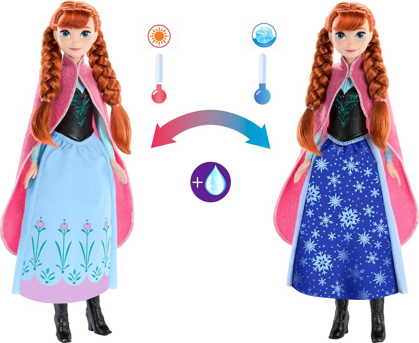 Mattel Disney Frozen Anna Magical Color-Change Skirt Fashion Doll, Inspired by Disney Movie, Posable