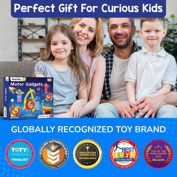 Smartivity Motor-Powered Gadgets Kit for Kids| Build 10+ Electronic Projects | Christmas, Birthday Gifts for Boys & Girls | DIY Science Toy for Kids 6-12