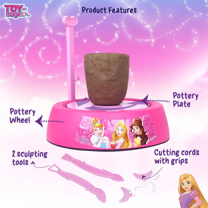 Pottery Wheel Princess Art Set |Battery Operated Pottery Wheel & Painting Kit for Beginners with Modeling Clay, Sculpting Clay & Tools|Arts & Crafts for Boys and Girls Age 5-12 yrs+