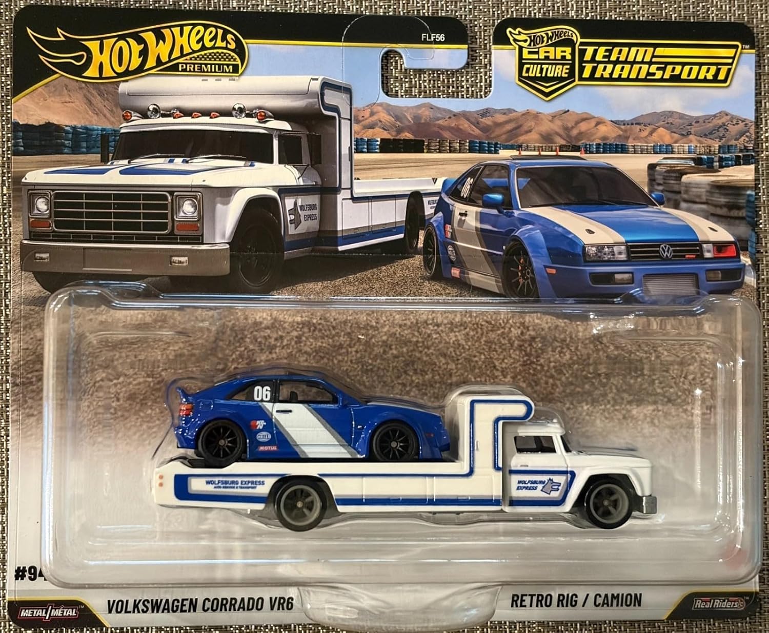 Hot Wheels® Team Transport Volkswagen Corrado VR6 & Retro Rig, Celebrates Racing Experience & Car Culture, Vehicles, 1:64 Scale Car & Transport, Gift for Race Fans & Toy Car Collectors
