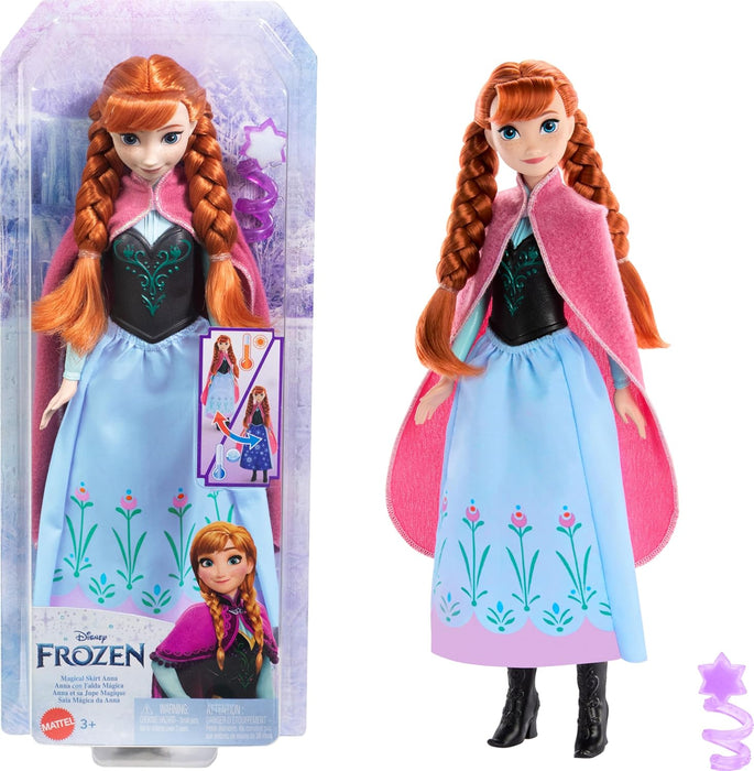 Mattel Disney Frozen Anna Magical Color-Change Skirt Fashion Doll, Inspired by Disney Movie, Posable