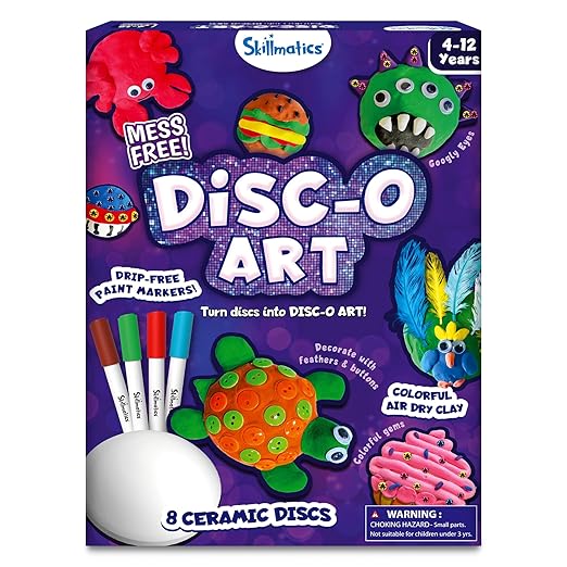 Skillmatics Art & Craft Activity - Disc-o Art, Mess-Free Art & Craft Activity for Girls & Boys, Craft Kits & Supplies, DIY Creative Activity