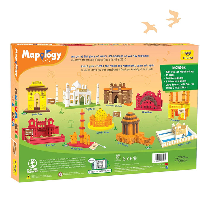 Imagimake Mapology Monuments of India - Construction Set - Make 10 Monuments - Educational Toy for Boys & Girls Above 5 Years (Multicolour) (10 Pieces)