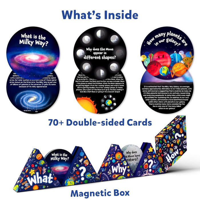 Skillmatics Flash Cards - Science Snippets Space, Learning Resources & Educational Toys for Boys & Girls, Gifts for Ages 7, 8, 9 & Up, 70+ Cards