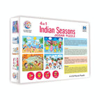 Ratna's 4 in 1 Indian Seasons Jigsaw Puzzle for Kids - Set of 4 | 35-Piece Puzzles | Educational Toy for Cognitive Development | Vibrant Colors | Puzzle Guide Included | Ages 3 and Up