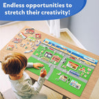 Skillmatics Creative Toy Magnetopia - Design Your City, Interactive Pretend Play Set for Kids, Toddlers, 60+ Magnetic Pieces, Preschool Learning Game, Gifts for Boys