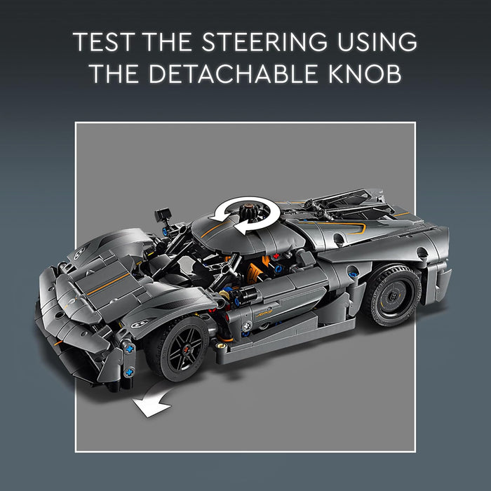 LEGO Technic Koenigsegg Jesko Absolut Gray Hypercar Building Set for Kids 42173