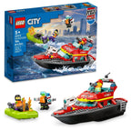 LEGO City Fire Rescue Boat 60373 Building Toy Set (144 Pcs),Multicolor