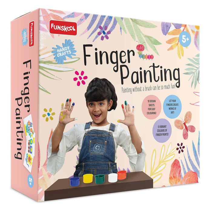 Handycrafts Funskool Finger Painting Kit, DIY Kit, Art and Craft Set for Kids, Learning, Fun & Engaging Activity for Childrens, Multicolour, Gift Set for Kids, Age 5+ Years