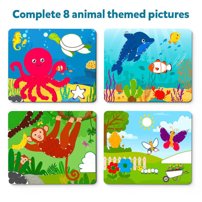 Skillmatics Art Activity - Dot It Animals, No Mess Sticker Art for Kids, Craft Kits, DIY Activity, Gifts for Boys & Girls