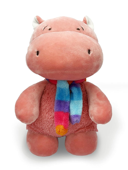 Mirada Cute Coral Scarf Hippo Soft Toy for Girls/Kids | Stuffed Plush Animal