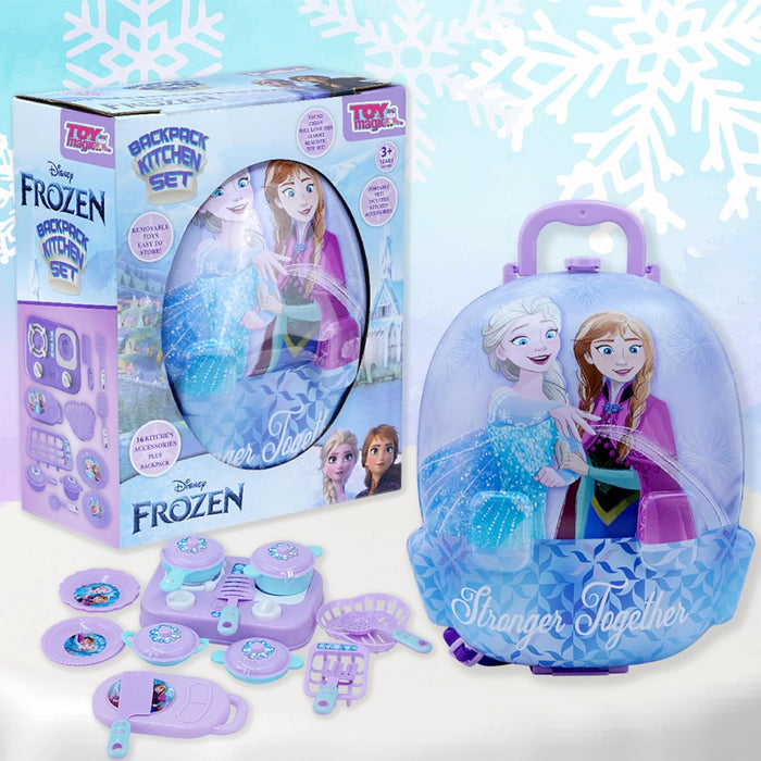 Frozen Kitchen Set for Kids with 22 Accessories & Backpack| BO Pretend Play Cooking Toy for 3+ Old Girls |Making it Easy to Carry The Entire Set on The go|Perfect for Playdates, Travel.