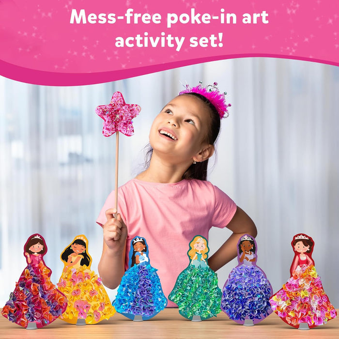 Skillmatics Art & Craft Activity - Poke-in Art Magical Princesses, Mess-Free Art for Kids, DIY Craft Kits, Creative Activity, Fine Motor Skills, Gifts for Girls