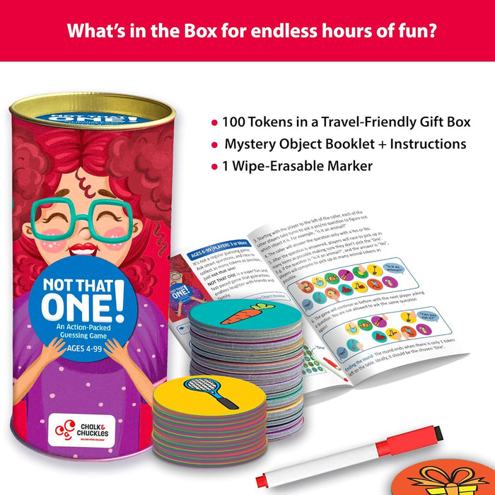 Chalk and Chuckles Not That One Board Games for Kids, Fun Guessing Game, Educational Toys for Kids 5+ Years, Gifts for Girls, Boys Age 6, 7, 8, 9 and Up, Travel Friendly Card Games