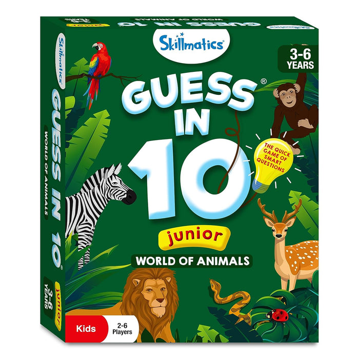 Skillmatics Card Game - Guess in 10 Junior World of Animals for Kids, Boys, Girls, and Families Who Love Board Games and Educational Toys, Travel Friendly, Gifts for Ages 3, 4, 5, 6