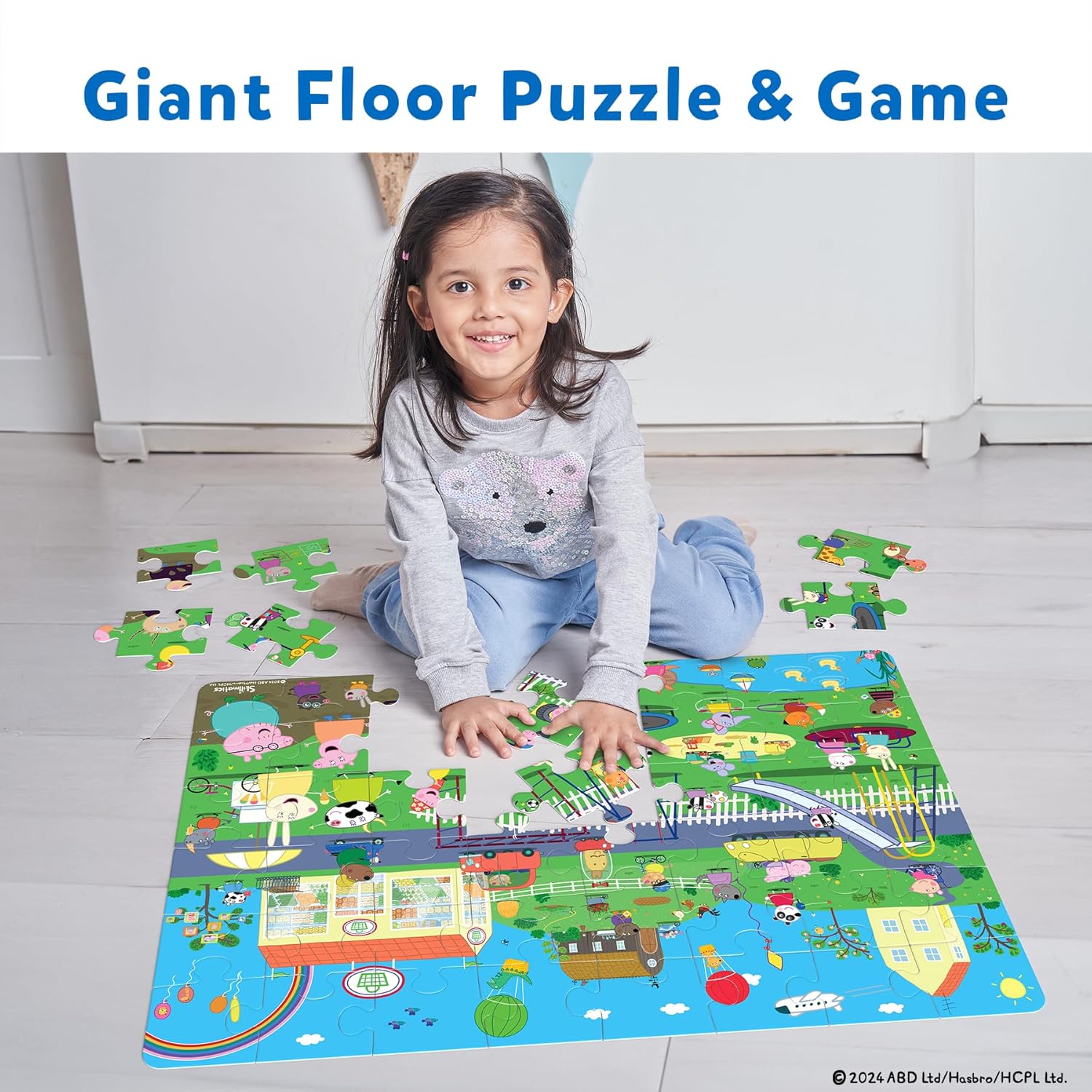 Skillmatics Peppa Pig Floor Puzzle & Game - Piece & Play, Jigsaw & Toddler Puzzles, Educational Toy, Gifts for Girls & Boys Ages 3, 4, 5, 6, 7 (48 Pieces, 3 x 2 feet)