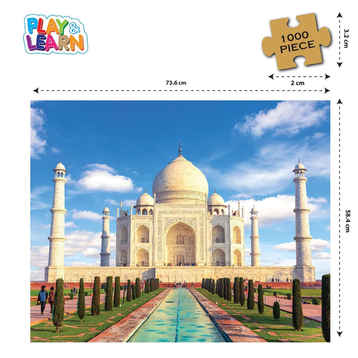 Funskool Play & Learn-Taj Mahal,Educational,1000 Pieces,Puzzle,for 14 Year Old Kids and Above,Toy - Multicolor