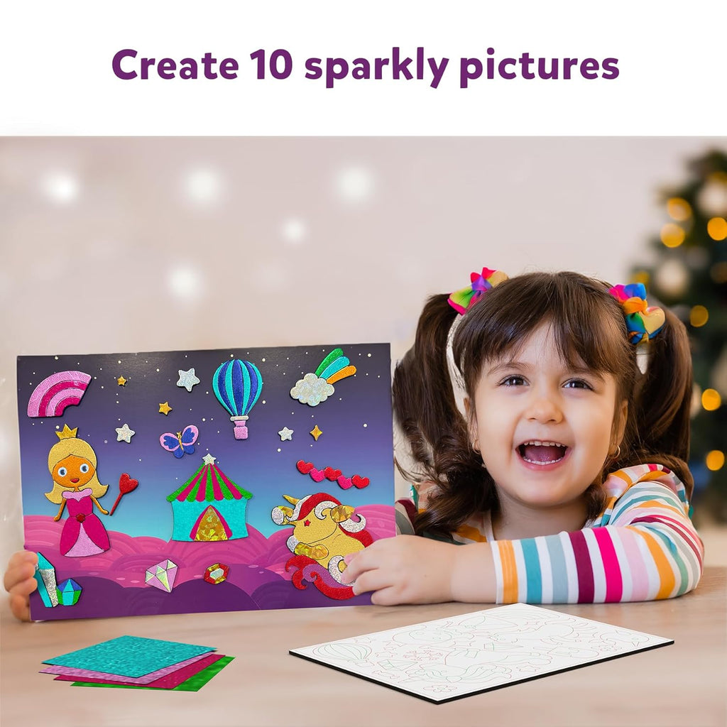 Skillmatics Art & Craft Activity - Foil Fun Unicorns & Princesses, No Mess Art for Kids, Craft Kits & Supplies, DIY Creative Activity, Gifts for Girls Travel Toys