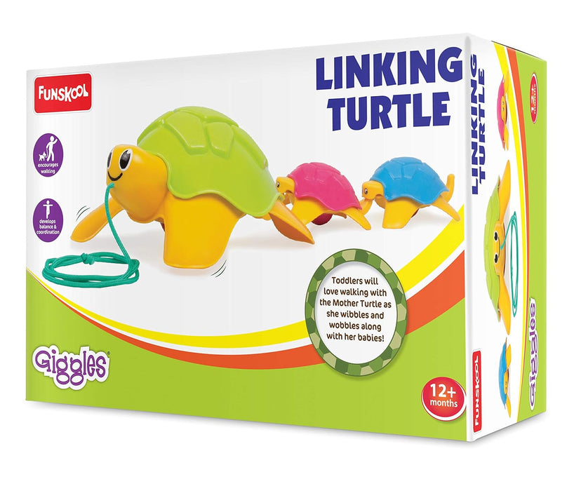 Giggles - Linking Turtle, 2 in Pull Along Toy, Walking, Stacking and Linking, 12 Months & Above, Infant and Preschool Toys