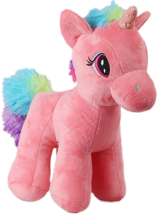 Mirada Enchanting Rainbow Coral Unicorn Soft Toy for Girls/Kids | Floppy and Glittery with Sparkling Horn