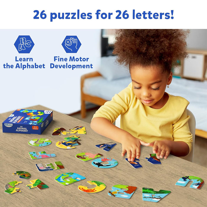 Skillmatics Animal Alphabet Puzzle - 52 Piece Jigsaw Puzzle for Toddlers, Preschoolers, Educational Toy for Learning ABCs and Letters, Gifts for Boys & Girls Ages 3, 4, 5, 6