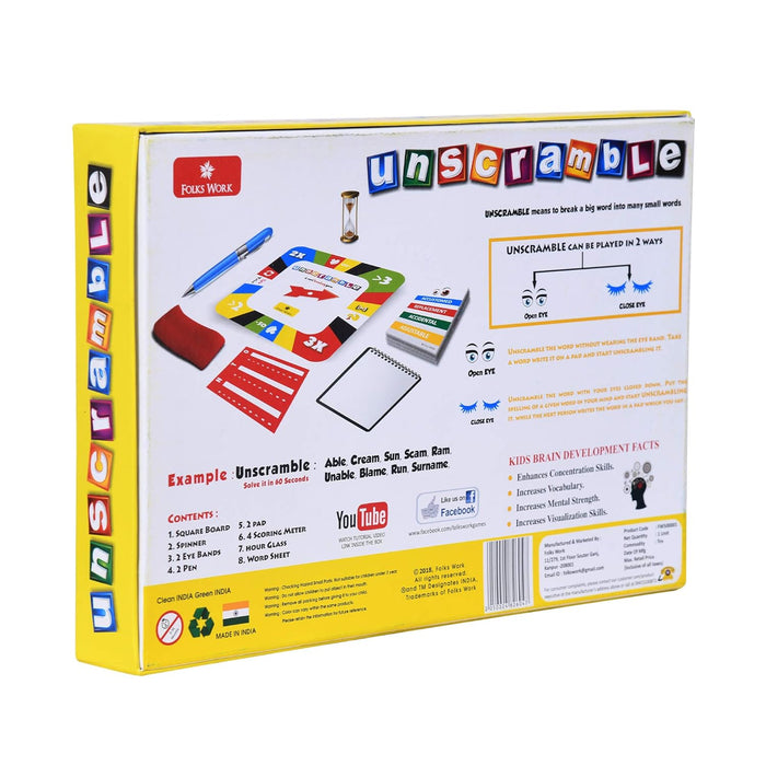 Folks Work Unscramble Board Game