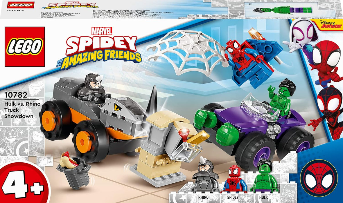 Lego 10782 Marvel Hulk vs. Rhino Monster Truck Showdown, Toy for Kids, Boys & Girls Age 4 Plus with Spider-Man Minifigure, Spidey and His Amazing Friends Series