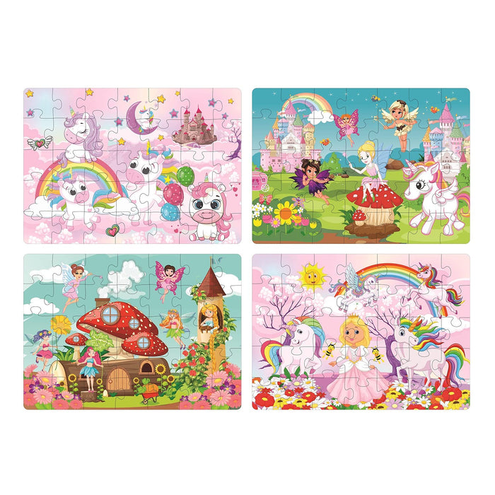 4 in 1 Unicorn Kingdom Jigsaw Puzzle for Kids|A Perfect Jigsaw Puzzle for Little Hands|4 * 35 Pieces Jigsaw Puzzle