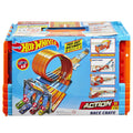 Hot Wheels City race crate GKT87 with 3 Stunts in 1 Set Portable Storage Ages 6 to 10