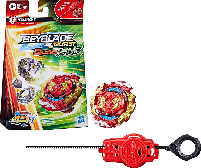 BEYBLADE Burst QuadDrive Astral Spryzen S7 - Bey Blade Spinning Top Starter Pack Toy, Beyblade Battling Game Top Toy with Launcher for Kids Ages 8+, Original Beyblade by Hasbro