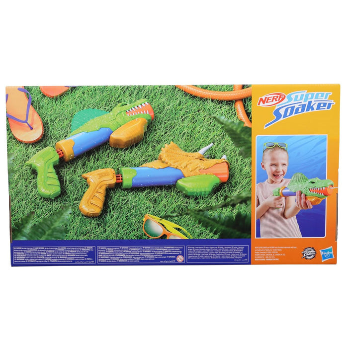 Nerf Super Soaker DinoSquad Dino Splashers 2 Water Blasters - Set of 2 Water Blasters - Pichkari for Outdoor Water Games, Branded Toy Pichkari for Holi Festival, Kids 6+