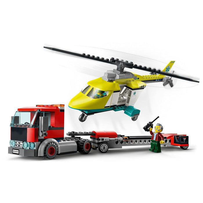 LEGO City Rescue Helicopter Transport 60343 Building Kit (215 Pcs),Multicolor