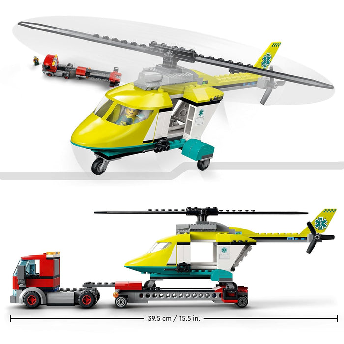 LEGO City Rescue Helicopter Transport 60343 Building Kit (215 Pcs),Multicolor