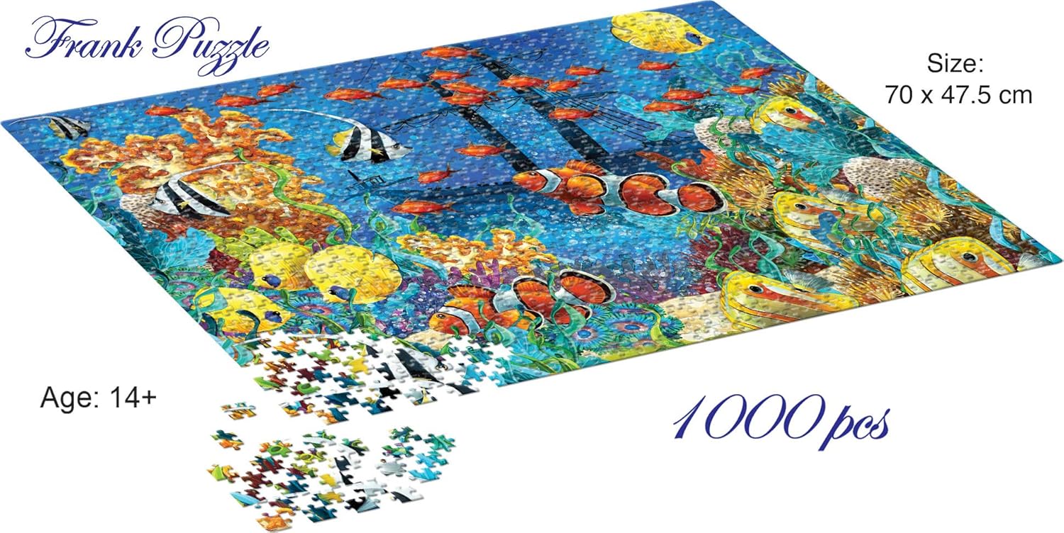 Frank Coral Reef Jigsaw Puzzle (1000 Pieces) for Adults and Kid Above 15+ Years- Realistic Illustrations -Fun & Challenging Brain Booster Games - for Focus and Memory