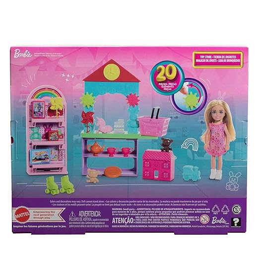 Barbie Chelsea Can Be… Toy Store Playset with Small Blonde Doll, Counter & Display Furniture & 15 Accessories, Like Mini Toys
