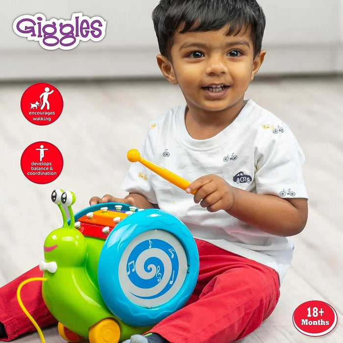 Giggles 3 In 1 Pull Along Musical Snail