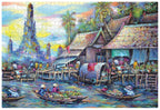 Frank Floating Market Jigsaw Puzzle (1000 Pieces) for Adults and Kid Above 15+ Years-Realistic Illustrations-Fun & Challenging Brain Booster Games - for Focus and Memory
