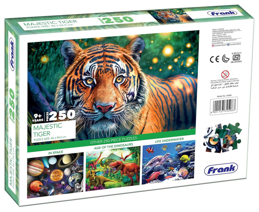 Frank Majestic Tiger Jigsaw Puzzle (250 Pieces) for Kids Above 9+ Years - Fun & Challenging Brain Booster Games | Educational Puzzle for Focus and Memory