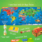 Imagimake Mapology Hidden Quest World Map Board Games for Kids | Magical Swipe & Reveal | Educational Toys for Kids 5 Years | Kids Toys for Boys & Girls | Card Games | Birthday Gift for Girls & Boys