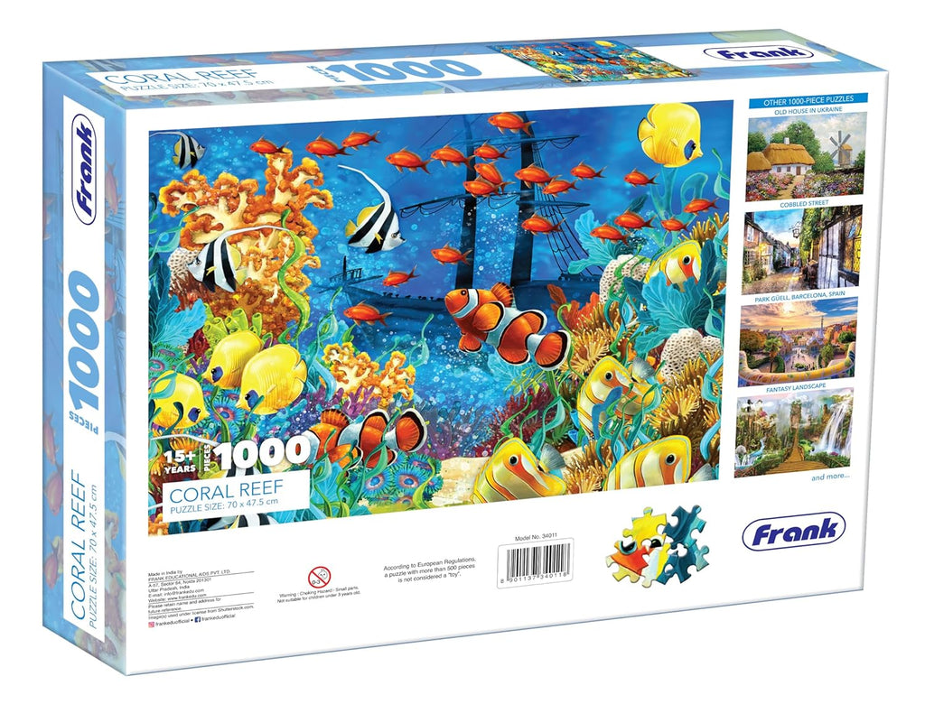 Frank Coral Reef Jigsaw Puzzle (1000 Pieces) for Adults and Kid Above 15+ Years- Realistic Illustrations -Fun & Challenging Brain Booster Games - for Focus and Memory