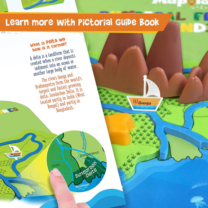 Imagimake Kid's Mapology - Physical Features of India Learn 50+ Geographical Features Like Mountains, Rivers, Plateaus Educational Toy and Learning Aid Puzzles for Age 5 Years+,Color Multi