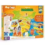 Imagimake Mapology Tales of Ramayana | 3-in-1 Fun Family Board Game | Magnetic Path Puzzle | Ramayana Storybook | Trump Cards| Gifts for Kids Age 8+