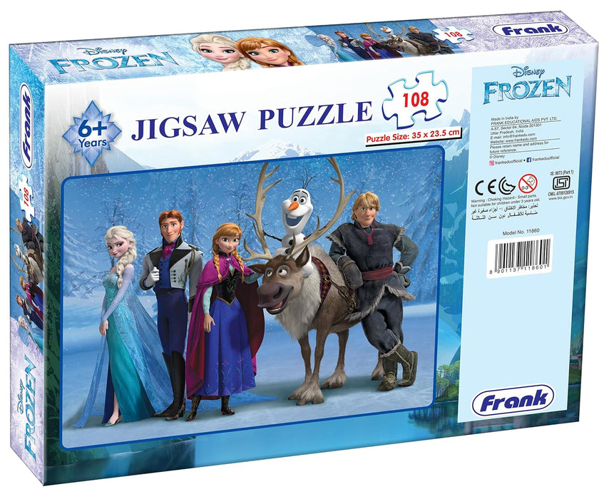 Frank Disney Frozen Jigsaw Puzzle (108 Pieces) for Kids Above 6+ Years - Fun & Challenging Brain Booster Games - Educational Puzzle for Focus and Memory