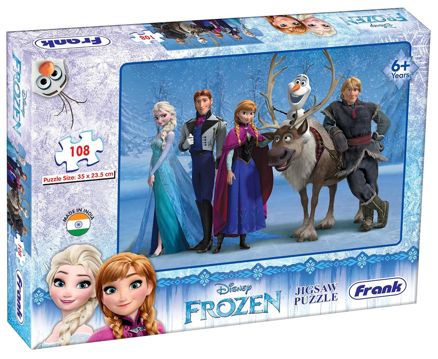 Frank Disney Frozen Jigsaw Puzzle (108 Pieces) for Kids Above 6+ Years - Fun & Challenging Brain Booster Games - Educational Puzzle for Focus and Memory