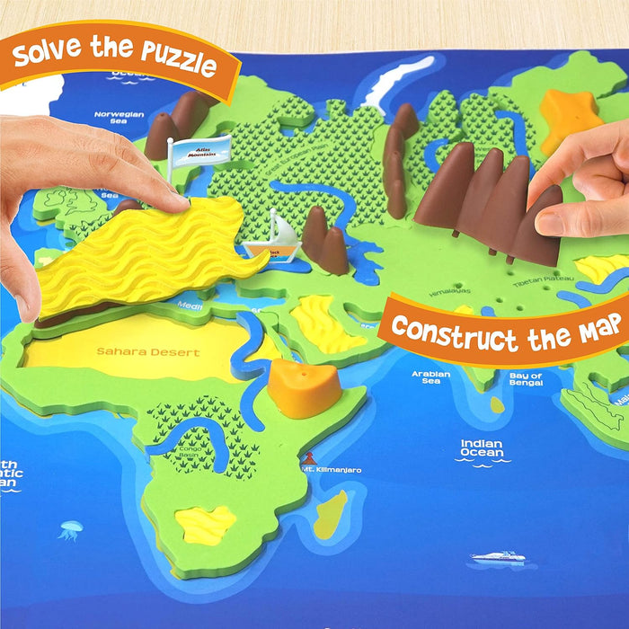 Imagimake Mapology Physical Features of World Map | 3D Puzzle & Construction toys for kids | Birthday Gift For Girls & Boys