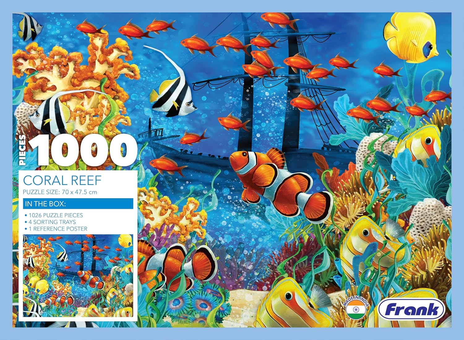 Frank Coral Reef Jigsaw Puzzle (1000 Pieces) for Adults and Kid Above 15+ Years- Realistic Illustrations -Fun & Challenging Brain Booster Games - for Focus and Memory