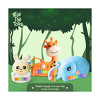 TAK TAK TOYS' Rabbit Piano | Animal Piano Toy for Kids | Musical Toy for Hand-Eye Coordination and Creative Development for 1+ Years