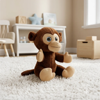 Mirada Glitter Eye Monkey Toy - Dark Brown -25cm