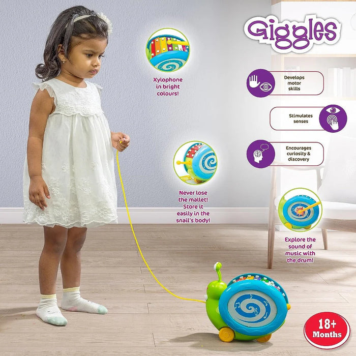 Giggles 3 In 1 Pull Along Musical Snail